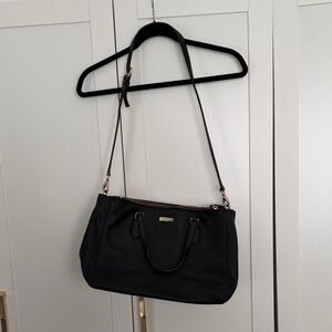 kate spade Black Leather Shoulder Bag with Removable Strap
